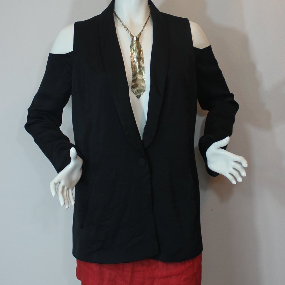 Trove blazer business  open shoulder rayon lined  black woman size large